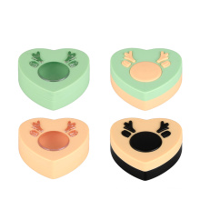 Cute Mini Heart Shape Compact Powder Eyeshadow Case Blush Container with Mirror